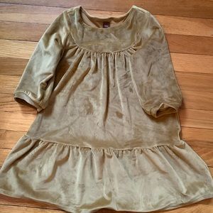 ⭐️ Tea Girls Velour Mustard Colored Dress • Special Occasion/ Holiday